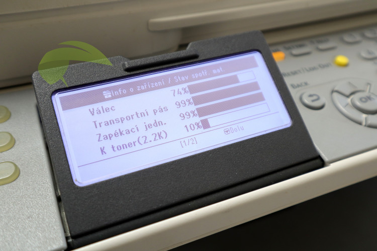 Stav spotrebného materiálu v tlačiarni OKI