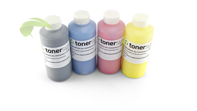 Rôzne farby tonerového prášku môžu mať rôznu hmotnosť.
