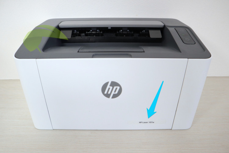 Umiestnenie názvu modelu na tlačiarni Umístění názvu modelu na tiskárně HP Laser 107w