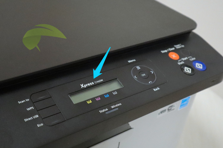 Umiestnenie názvu modelu na tlačiarni Samsung Xpress C460w