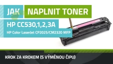 Návod na plnenie tonerov HP CC530A (304A), HP Color LaserJet CP2025/CM2320 MFP