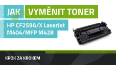Ako vymeniť toner CF259X/CF259A v tlačiarni HP LaserJet M404 a MFP M428