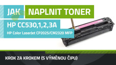 Návod na plnenie tonerov HP CC530A (304A), HP Color LaserJet CP2025/CM2320 MFP
