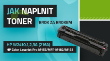 Návod na plnenie tonerov HP 216A (W2410A), HP LaserJet Pro MFP M182/M18/M155