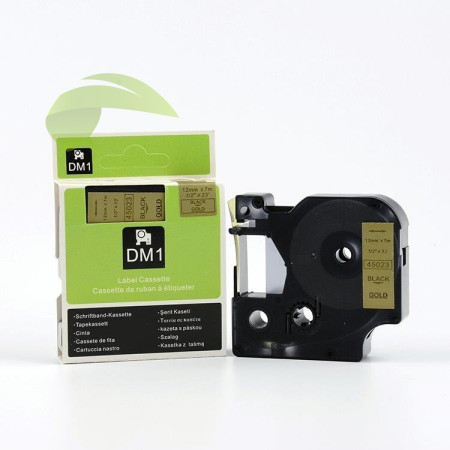 Kompatibilná páska pre Dymo 45023 / S0720630 12mm x 7m čierna tlač / zlatý podklad