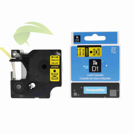 Originálna páska Dymo 45808 / S0720880, 19mm x 7m, čierna tlač / žltý podklad