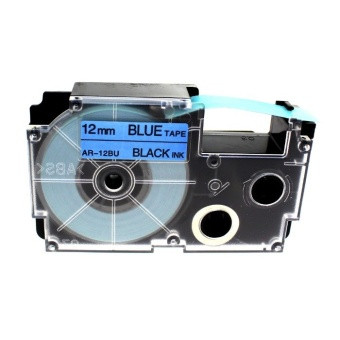 Kompatibilná páska pre Casio XR-12BU, 12mm x 8m čierna tlač / modrý podklad