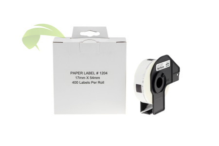 Kompatibilné etikety pre Brother DK-11204, 17mm x 54mm, 400ks, biele