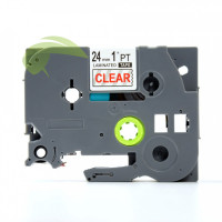 Kompatibilná páska pre Brother TZe-152, 24mm x 8m, červená tlač / priehľadný podklad