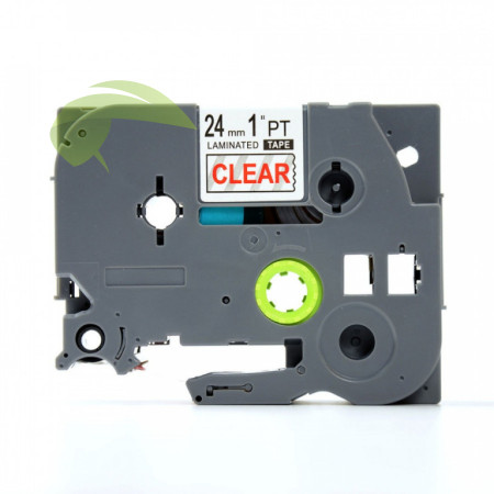 Kompatibilná páska pre Brother TZe-152, 24mm x 8m, červená tlač / priehľadný podklad