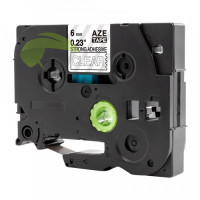 Kompatibilná páska pre Brother TZe-S115 6mm x 8m silno lepiaca, biela tlač / priehľadný podklad