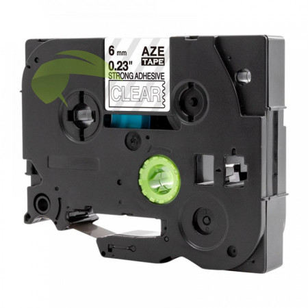 Kompatibilná páska pre Brother TZe-S115 6mm x 8m silno lepiaca, biela tlač / priehľadný podklad