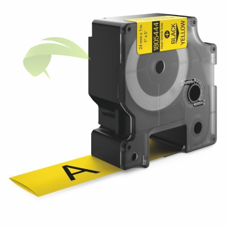 Zmršťovacia bužírka pre Dymo 1805444, 24mm x 1,5m čierna tlač/žltý podklad, kompatibilná