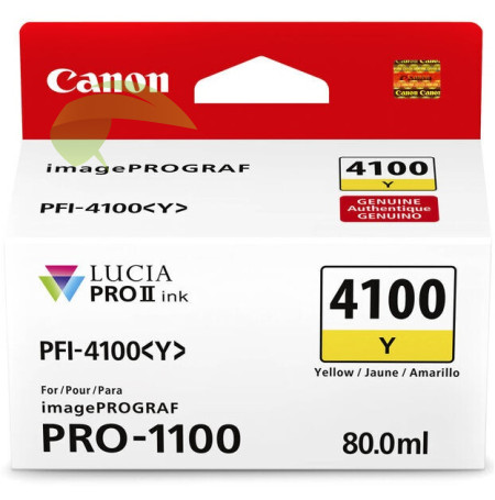 Atramentová náplň Canon PFI-4100 Y, 6780C001 žltá originálna, imagePROGRAF PRO-1100