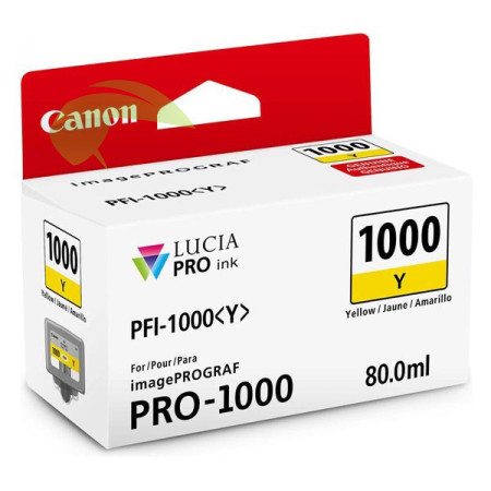 Atramentová náplň Canon PFI-1000 Y, 0549C001 žltá originálna, imagePROGRAF PRO-1000