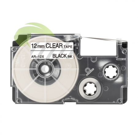 Kompatibilná páska pre Casio XR-12X, 12mm x 8m čierna tlač / priehľadný podklad