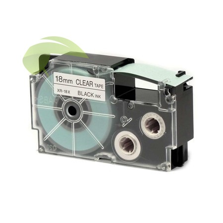 Kompatibilná páska pre Casio XR-18X, 18mm x 8m čierna tlač / priehľadný podklad