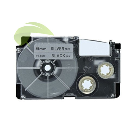 Kompatibilná páska pre Casio XR-6SR1, 6mm x 8m čierna tlač / strieborný podklad