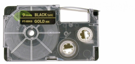 Kompatibilná páska pre Casio XR-9BKG 9mm x 8m zlatá tlač / čierny podklad