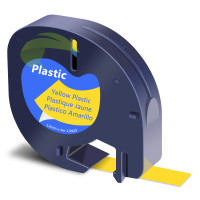 Kompatibilná páska s Dymo 59423 LetraTag, 12mm x 4m, čierna tlač / žltý podklad