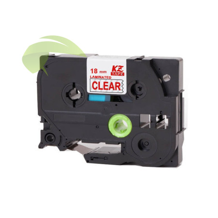 Kompatibilná páska pre Brother TZe-142, 18mm x 8m, červená tlač / priehľadný podklad