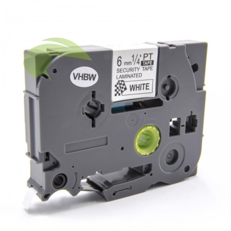 Kompatibilná páska pre Brother TZe-SE1, 6mm x 8m, čierna tlač / biely podklad - bezpečnostná