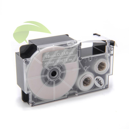 Kompatibilná páska pre Casio XR-18AX 18mm × 8m biela tlač / priehľadny podklad