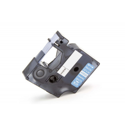 Kompatibilná páska pre Dymo Rhino 1805243, 12mm × 5,5m biela tlač / modrý podklad, vinyl