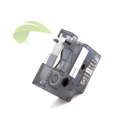 Kompatibilná páska pre Dymo Rhino 1805437, 9mm × 5,5m, biela tlač / čierny podklad, vinyl