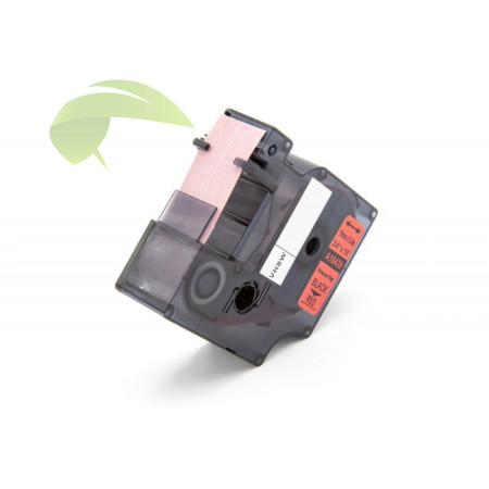 Kompatibilná páska pre Dymo Rhino 18439, 19mm × 5,5m, čierna tlač / červený poklad, vinyl