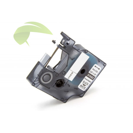 Kompatibilná páska pre Dymo Rhino 18482 / S0718240, 9mm × 5,5m čierna tlač/biely podklad, polyester