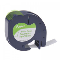 Kompatibilná páska pre Dymo 59421, S0721500 LetraTag, 12mm x 4m, čierna tlač/biely podklad, papierová