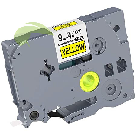 Kompatibilná páska pre Brother TZe-S621 9mm x 8m extra lepiaca, čierna tlač / žltý podklad