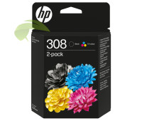 Atramentová náplň HP 6L6S6UE, HP 308 originálna čierna a farebná, ENVY 6120e/6520e