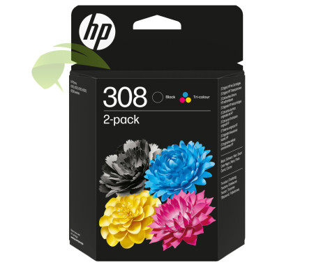 Atramentová náplň HP 6L6S6UE, HP 308 originálna čierna a farebná, ENVY 6120e/6520e