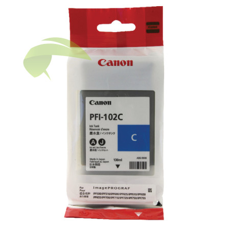 Atramentová náplň Canon PFI-102C, 0896B001 cyan originálna, LP17/LP24/iPF500/iPF510/iPF600/iPF605/iPF610/iPF650/iPF655/iPF700/iPF710/iPF720/iPF750/iPF755/iPF760/iPF762