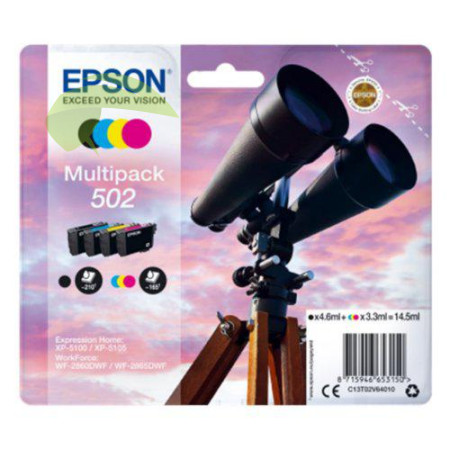 Epson 502, C13T02V64010, multipack originálna náplň CMYK, WorkForce WF-2860/WF-2865/XP-5100/XP-5112