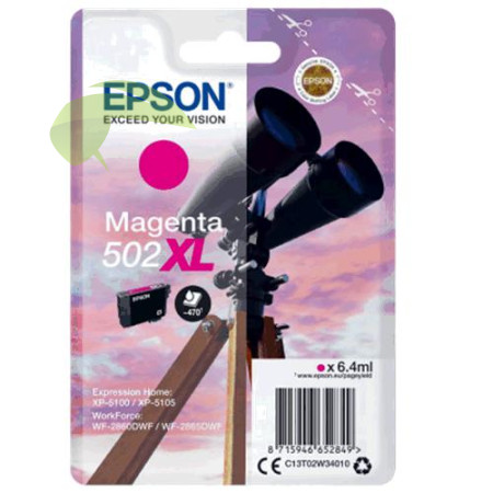 Epson 502XL, C13T02W34010 originálna náplň magenta, WorkForce WF-2860/WF-2865/XP-5100/XP-5109