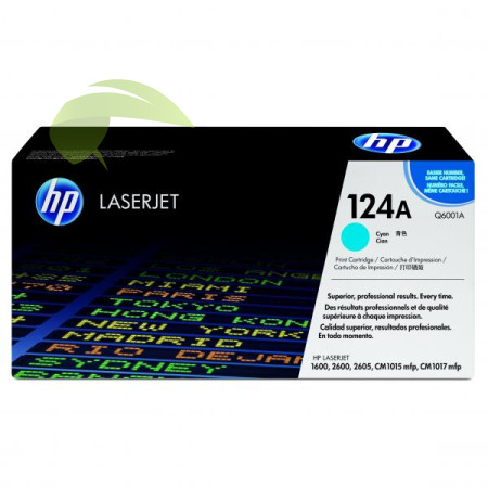 Toner HP Q6001A, 124A originálny cyan, HP Color LaserJet 1600/2600n/2605