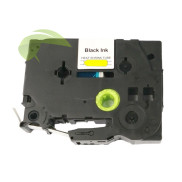 Kompatibilná páska pre Brother HSe-641, 17,7mm x 1,5m, čierna tlač / žltý podklad