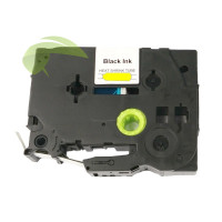 Kompatibilná páska pre Brother HSe-641, 17,7mm x 1,5m, čierna tlač / žltý podklad