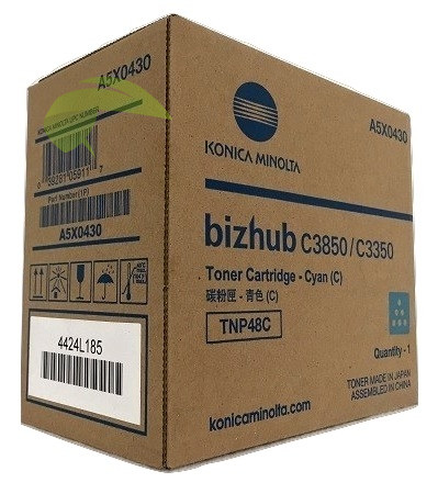 Toner Konica Minolta TNP-48C, A5X0450 originálny cyan, bizhub C3350/C3850/C3850FS