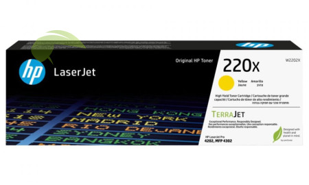 Toner HP 220X, HP W2202X originálny žltý, Color LaserJet Pro 4202/4203