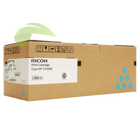 Toner Ricoh SP C310HE, 407637 originálny cyan, Aficio SP C231/C232/C242/C312/C320