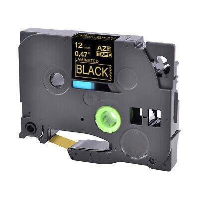 Kompatibilná páska pre Brother TZe-334, 12mm x 8m, zlatá tlač / čierny podklad