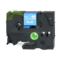 Kompatibilná páska pre Brother TZe-515, 6mm x 8m, biela tlač / modrý podklad