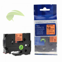 Kompatibilná páska pre Brother TZe-B41, 18mm x 5m, signálna, čierna tlač / oranžový podklad