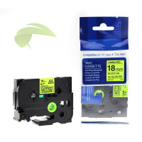 Kompatibilná páska pre Brother TZe-C41, 18mm x 5m, signálna, čierna tlač / žltý podklad