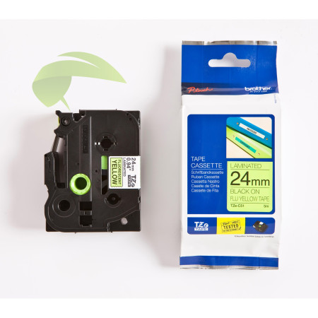 Kompatibilná páska pre Brother TZe-C51, 24mm x 8m, signálna, čierna tlač / žltý podklad