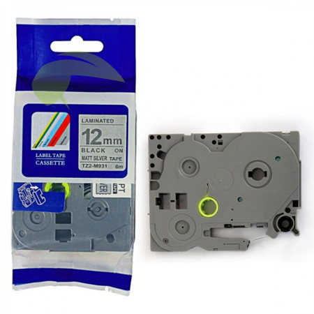Kompatibilná páska pre Brother TZe-M931, 12mm x 8m, čierna tlač / strieborný podklad